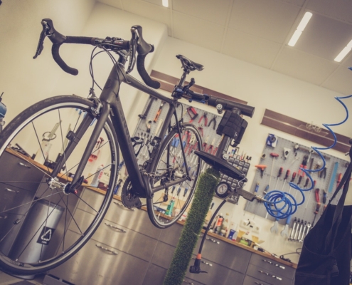 vloer in fietsenwinkel